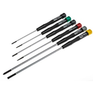 RS PRO Precision Pozidriv and Slotted Screwdriver Set 6-Piece Long Reach Ergonomic Handles Model 537-849