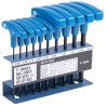 RS PRO 10 Piece T-Handle Imperial Hex Key Set, Hex Size 3/32 to 3/8 Inch, Chrome Vanadium Steel, Ball End Hex Keys 537-805