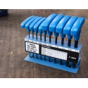 RS PRO 10 Piece T-Handle Imperial Hex Key Set, Hex Size 3/32 to 3/8 Inch, Chrome Vanadium Steel, Ball End Hex Keys 537-805