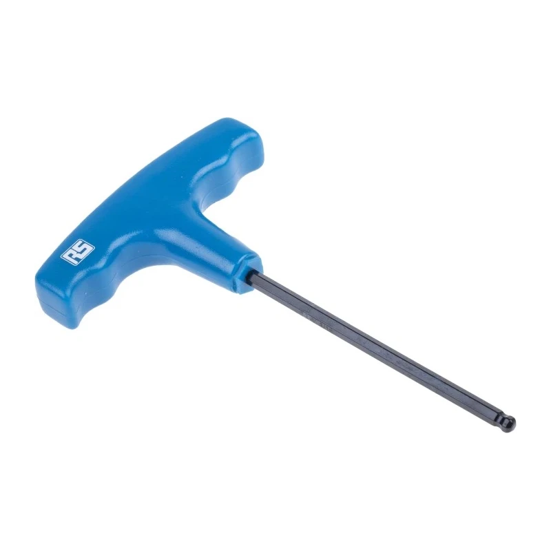 RS PRO 10 Piece T-Handle Imperial Hex Key Set, Hex Size 3/32 to 3/8 Inch, Chrome Vanadium Steel, Ball End Hex Keys 537-805