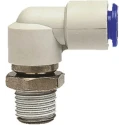 SMC KX Series Nickel Plated Brass Pneumatic Fitting Male Threaded-to-Tube R 1/8 in, 6 mm Push-In KXL06-01S
