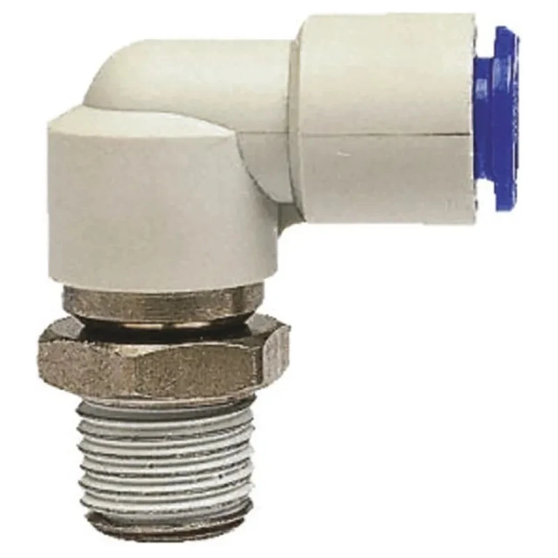 SMC KX Series Nickel Plated Brass Pneumatic Fitting Male Threaded-to-Tube R 1/8 in, 6 mm Push-In KXL06-01S