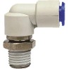 SMC KX Series Nickel Plated Brass Pneumatic Fitting Male Threaded-to-Tube R 1/8 in, 6 mm Push-In KXL06-01S