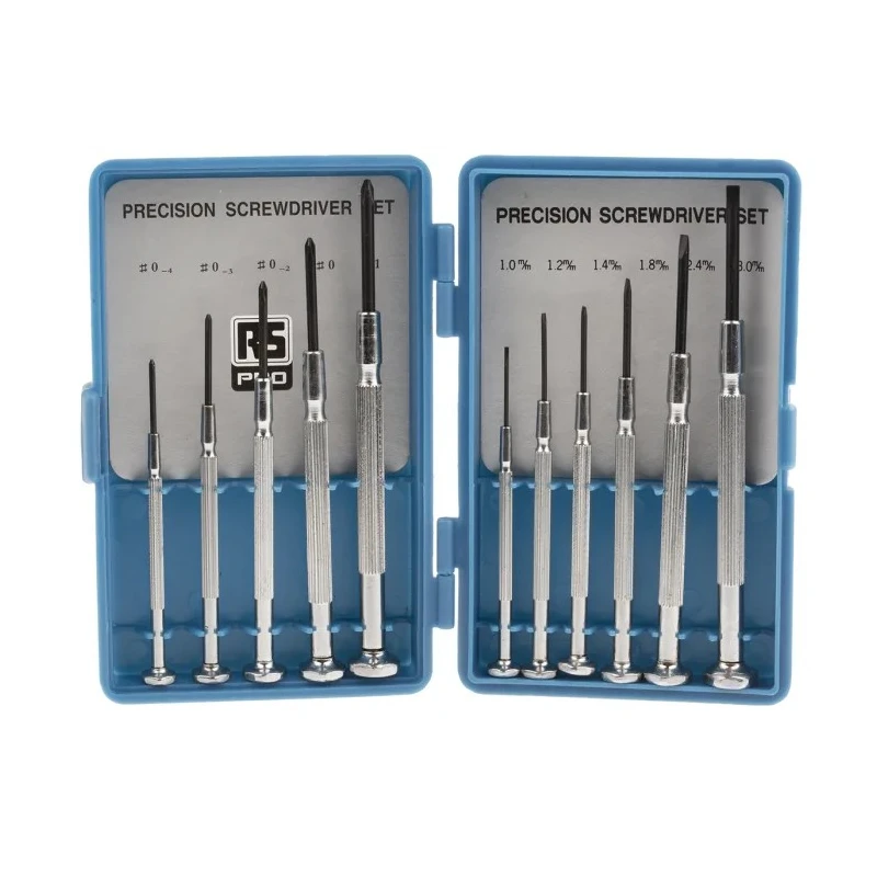 RS PRO Phillips, Slotted Precision Screwdriver Set 11-Piece with Black Phosphate Steel Shafts 537-883
