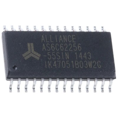 Alliance Memory SRAM Static RAM 256kB 32K x 8 Bit Asynchronous 2.7-5.5V SOP Surface Mount 28-Pin AS6C62256-55SIN