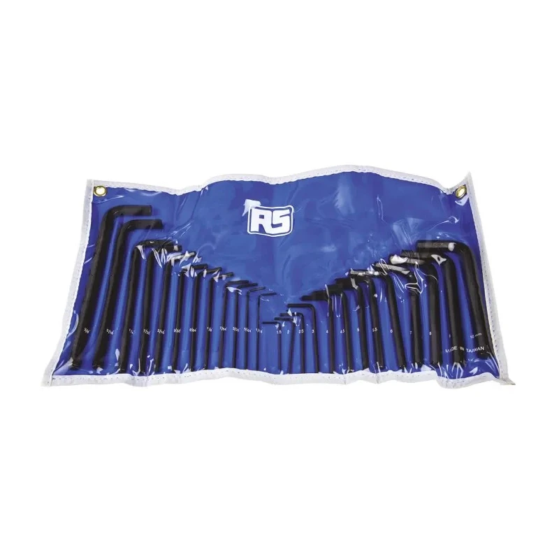 RS PRO 25 Piece L Imperial, Metric Hex Key Set, Hex Size 1/16 to 3/8 in, 1.5 to 10 mm, Chrome Vanadium Steel 537-827