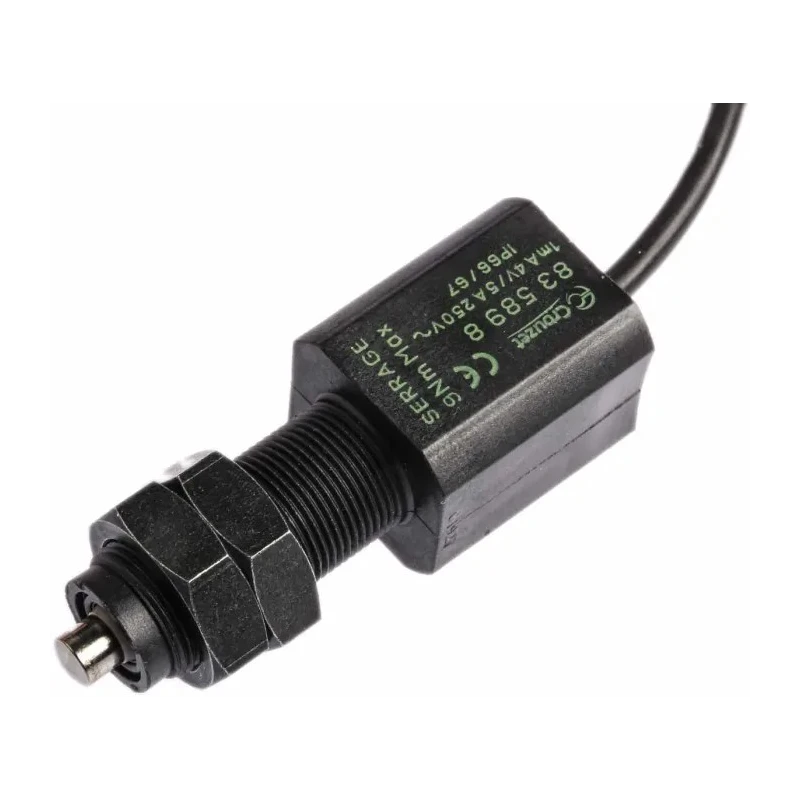 Crouzet 83589 Series Plunger Limit Switch, 1 NO/1 NC Contact, IP67/IP66, Thermoplastic Housing, 250V AC, 8A 83589801