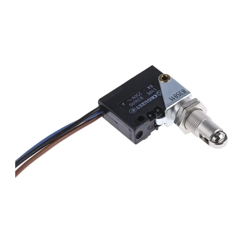 Crouzet 83581 Series Plunger Limit Switch with 1 NO/1 NC Contacts, IP67, 250V AC, 8A Rating 