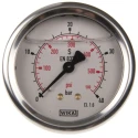 WIKA 63 mm Diameter Stainless Steel Case Back Entry Pressure Gauge G 1/4 Connection, 40 bar 9314197