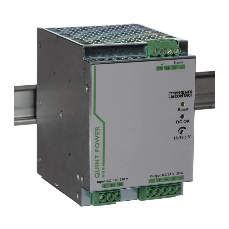 Phoenix Contact QUINT POWER Switched Mode DIN Rail Power Supply 264V AC Input 29.5V DC, 20A Output, 480W 2866776