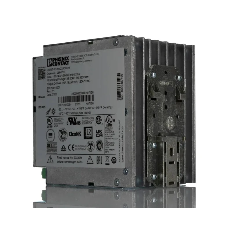 Phoenix Contact QUINT POWER Switched Mode DIN Rail Power Supply 264V AC Input 29.5V DC, 20A Output, 480W 2866776
