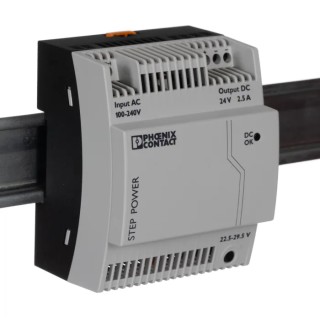 Phoenix Contact STEP-PS/1AC/24DC/2.5 Switched Mode DIN Rail Power Supply 264V AC Input 29.5V DC 2.5A Output 60W 2868651