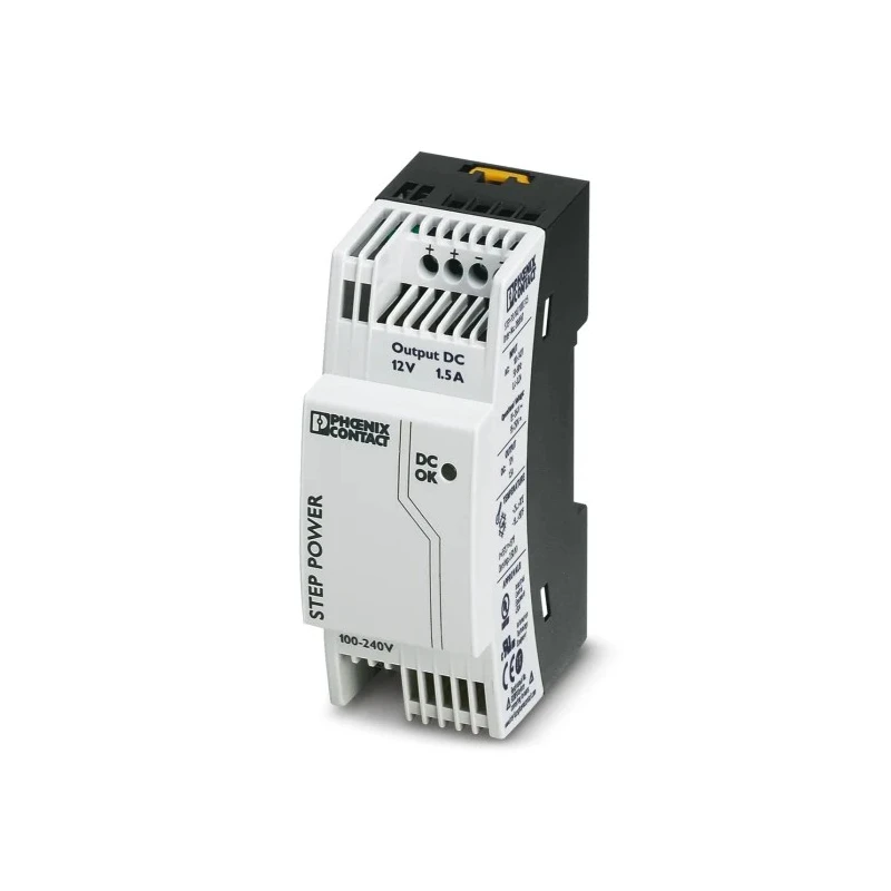 Phoenix Contact STEP-PS/1AC/12DC/1.5 Switched Mode DIN Rail Power Supply 264V AC Input 12V DC, 1.5 A Output, 18 W 2868567