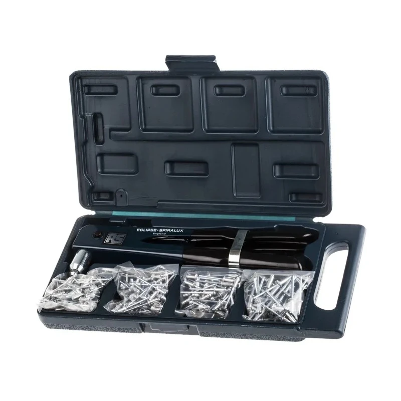 RS PRO Plain Aluminium Rivet Set, 200 Pieces with Rivet Tool, 3-5 mm Diameter Range 544-358