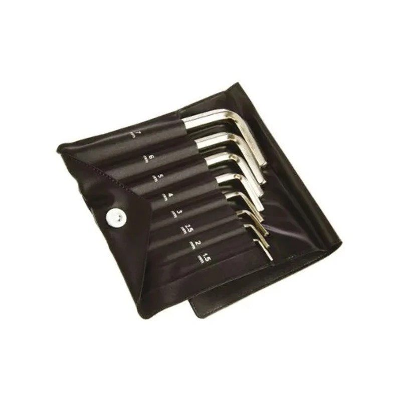 RS PRO 8 Piece L Metric Hex Key Set, Short Arm, Chrome Finish, Nickel Chrome Material, Hex Size 1.5 mm, Model 545-042