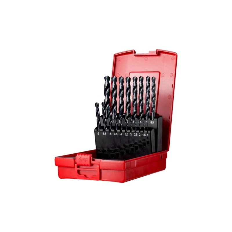 Dormer 19-Piece High Speed Steel Multi-Material Twist Drill Bit Set 1-10 mm A190201