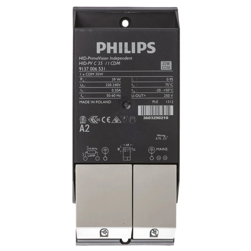 Philips Lighting Electronic Lighting Ballast for Ceramic Metal Halide Lamps, 35 W, 220-240 V, PrimaVision Compact PVC035ICDM