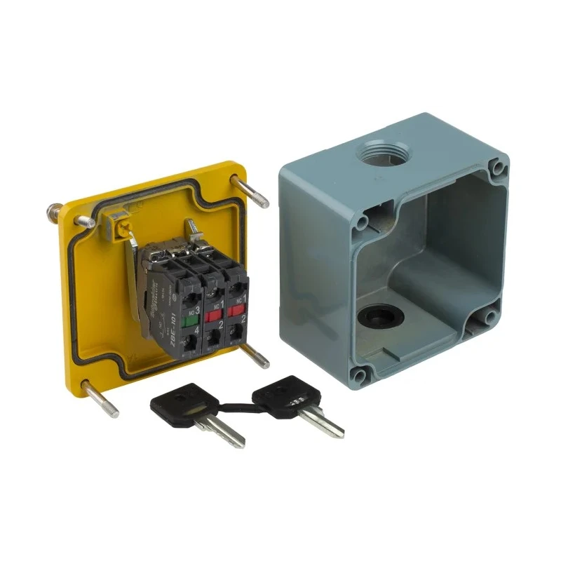 Schneider Electric Yellow Zinc Alloy Harmony Push Button Control Station 1 Hole 22 mm Diameter XAPJ1201SPEC0971