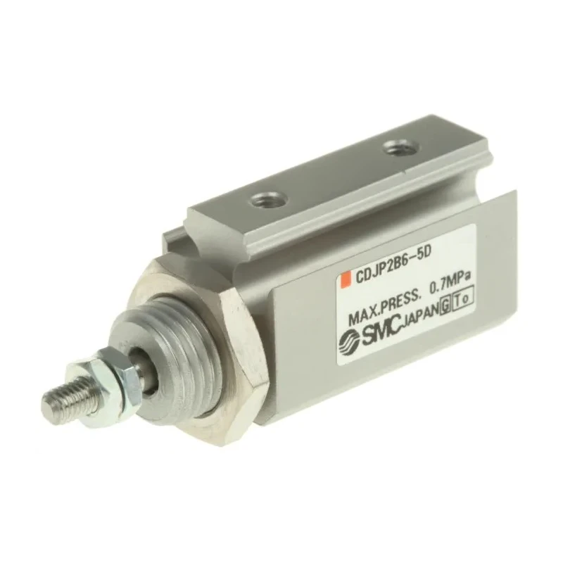 SMC 5 mm Pneumatic Piston Rod Cylinder, CJP2 Series, Double Acting, Panel Mount, Aluminium Body, Rubber Cushioning CDJP2B6-5D