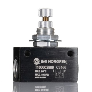 Norgren T1000 Series Flow Regulator Uni-Directional Threaded Flow Control Valve 1-10 bar Pressure T1000C2800
