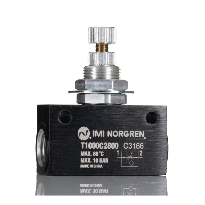 Norgren T1000 Series Flow Regulator Uni-Directional Threaded Flow Control Valve 1-10 bar Pressure T1000C2800