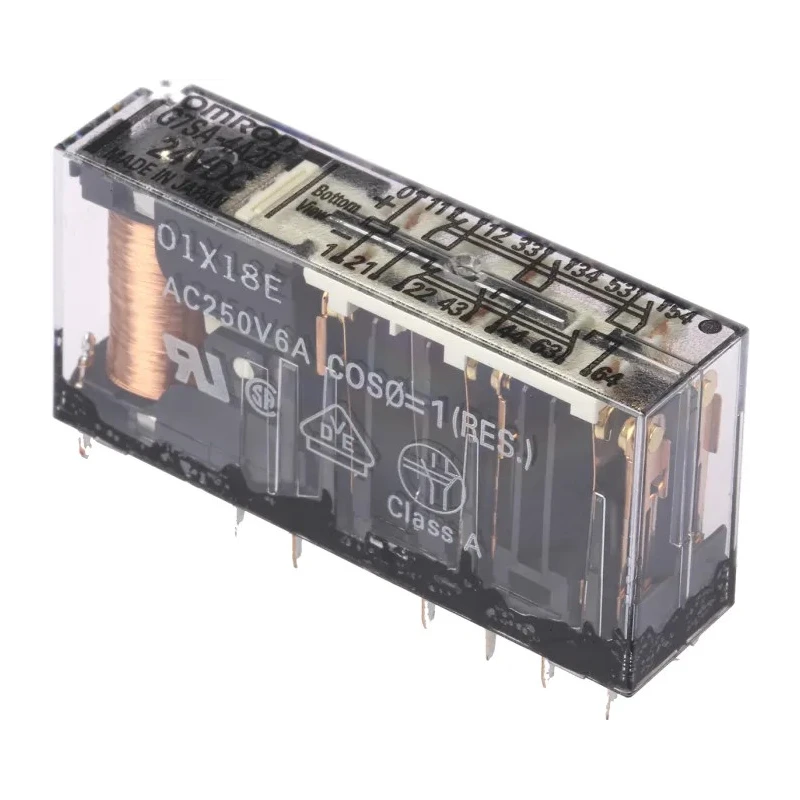 Omron PCB Mount Force Guided Relay 6-Pole 24V DC Coil Voltage G7SA-4A2B 24VDC