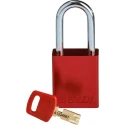 Brady Red Anodised Aluminium Steel Padlock 6.35 mm Shackle Diameter 150307