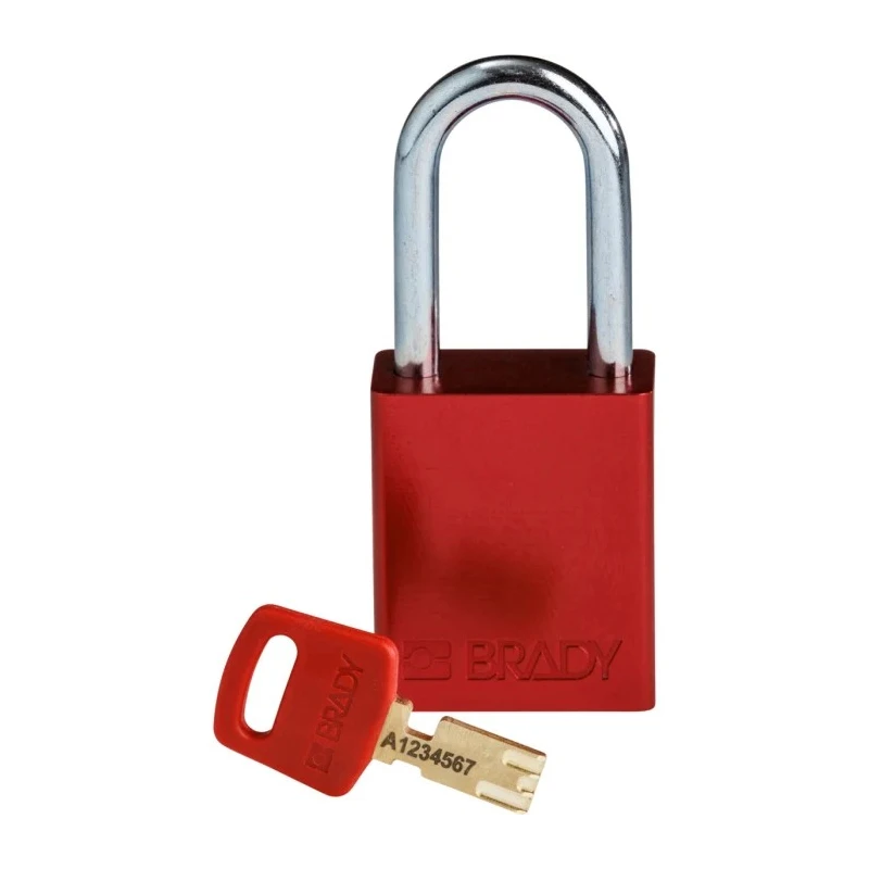 Brady Red Anodised Aluminium Steel Padlock 6.35 mm Shackle Diameter 150307