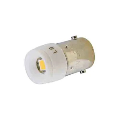 Idec White Pilot Light Single Chip, 12V, BA9S/13 Base, 10.2 mm Diameter, 200mcd 