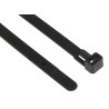 HellermannTyton Releasable Cable Tie, 150 mm Length x 7.6 mm Width, Black Polyamide 66, 200 N 131-21410 REL140-PA66-BK