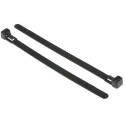 HellermannTyton Releasable Cable Tie, 150 mm Length x 7.6 mm Width, Black Polyamide 66, 200 N 131-21410 REL140-PA66-BK
