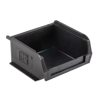 RS PRO Conductive Plastic ESD Bin 90mm Length 100mm Width 50mm Height Black 550-319