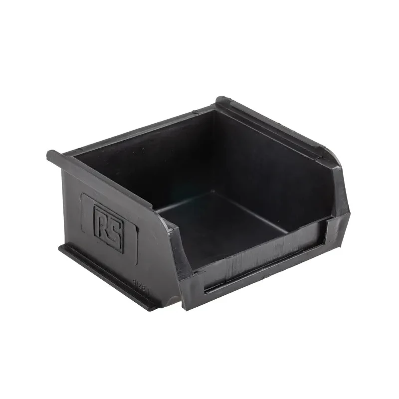 RS PRO Conductive Plastic ESD Bin 90mm Length 100mm Width 50mm Height Black 550-319