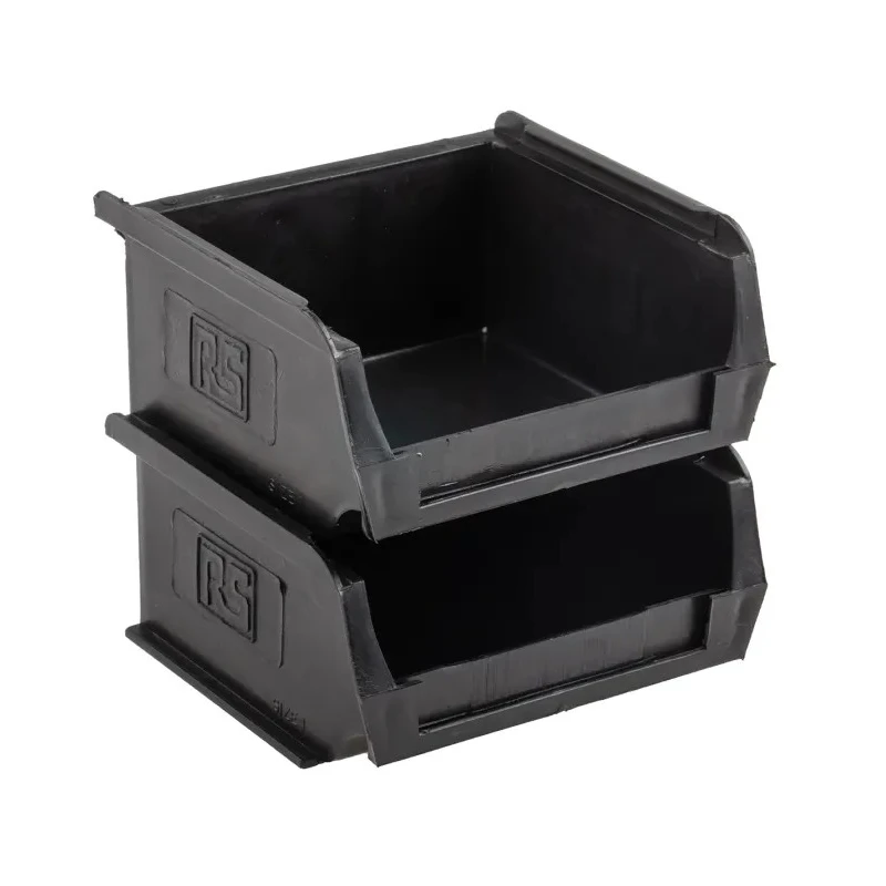 RS PRO Conductive Plastic ESD Bin 90mm Length 100mm Width 50mm Height Black 550-319
