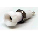 RS PRO White Female Banana Socket, Solder Termination, 50V, 10A, Silver Plated Contact 212-1229