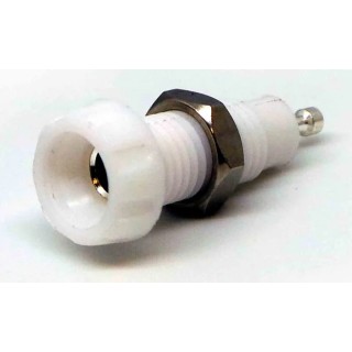 RS PRO White Female Banana Socket, Solder Termination, 50V, 10A, Silver Plated Contact 212-1229