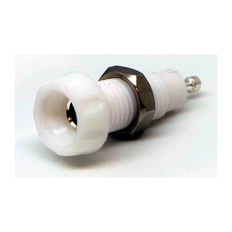 RS PRO White Female Banana Socket, Solder Termination, 50V, 10A, Silver Plated Contact 212-1229