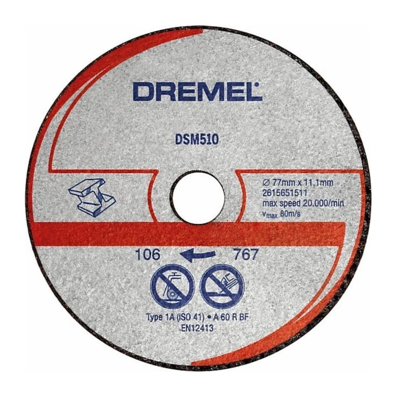 Dremel Reinforced Abrasive Cutting Disc 77 mm Diameter x 5 mm Thickness, Grit 3 DSM510