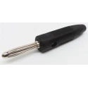 RS PRO Black Male 4 mm Banana Connector, Screw Termination, 50V, 16A, Bright Nickel Over Copper Plating 212-1231