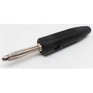 RS PRO Black Male 4 mm Banana Connector, Screw Termination, 50V, 16A, Bright Nickel Over Copper Plating 212-1231