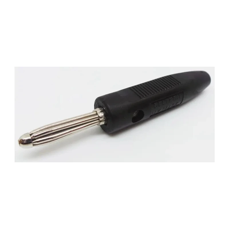 RS PRO Black Male 4 mm Banana Connector, Screw Termination, 50V, 16A, Bright Nickel Over Copper Plating 212-1231
