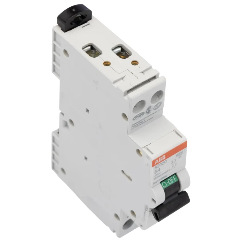 ABB S200C Miniature Circuit Breaker, 2-Pole, 4A, Type B Tripping, 415V AC, 6kA Breaking Capacity 2CDS252280R0045