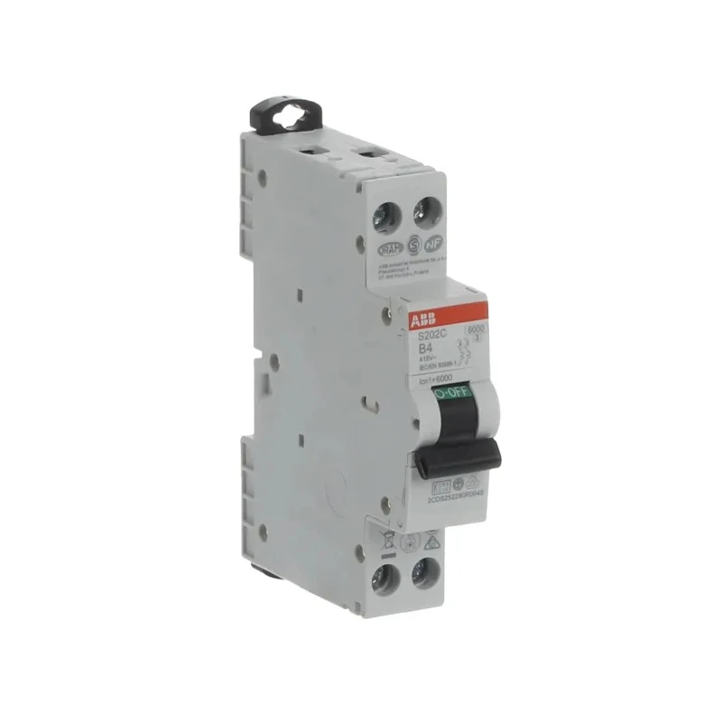 ABB S200C Miniature Circuit Breaker, 2-Pole, 4A, Type B Tripping, 415V AC, 6kA Breaking Capacity 2CDS252280R0045