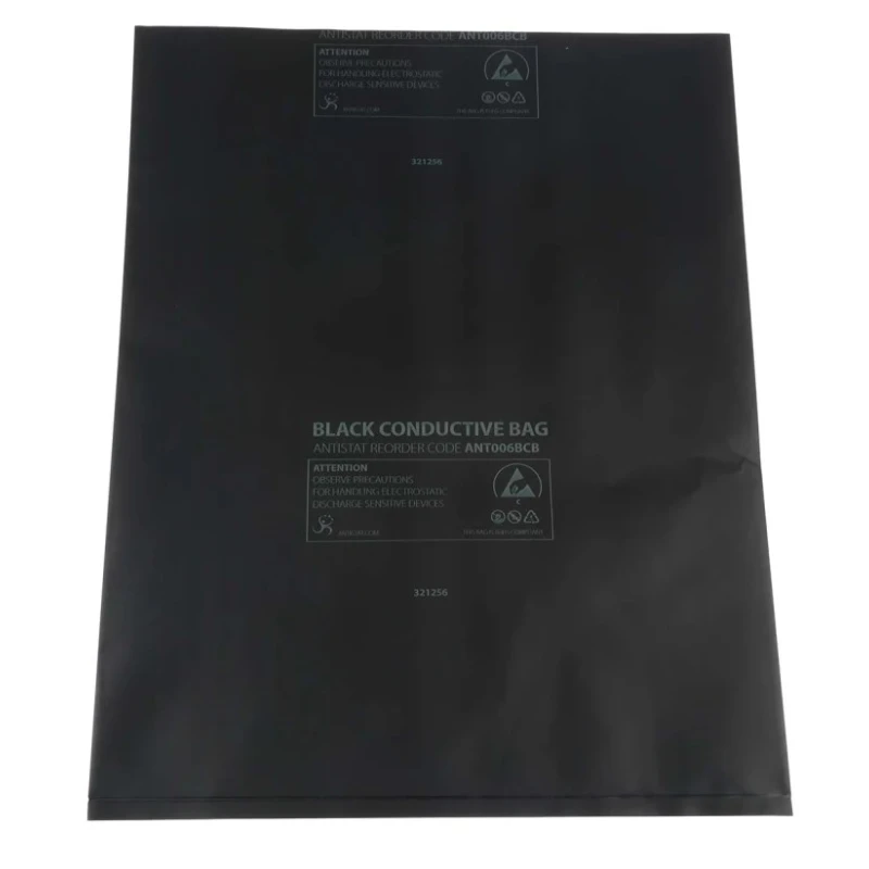 RS PRO Black Conductive ESD-Safe Bag 254mm(W) x 203mm Heat Seal 10 Per Pack 550-088