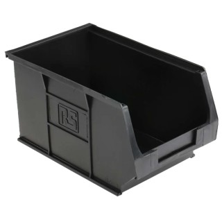 RS PRO Conductive Plastic ESD Bin 150 mm Length 240 mm Width 130 mm Height Black 550-331