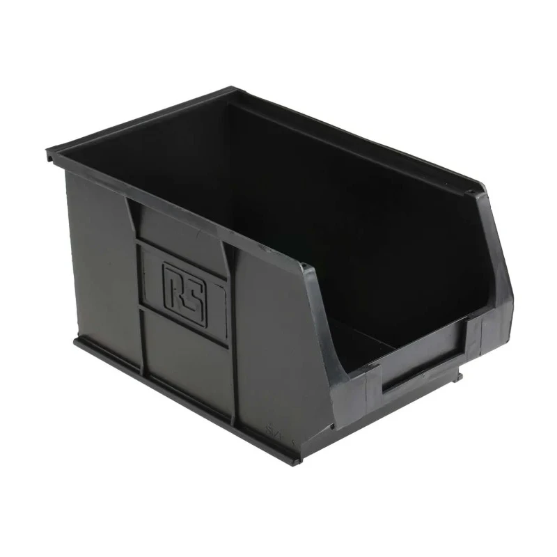 RS PRO Conductive Plastic ESD Bin 150 mm Length 240 mm Width 130 mm Height Black 550-331