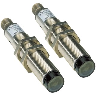 SICK Through Beam Photoelectric Sensor, Barrel Style, 0 to 60 m Detection Range, PNP Output, IP67 Metal Housing, VSE18L-4P324