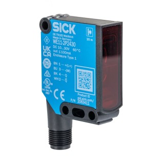 SICK Through Beam Photoelectric Sensor, Block Sensor, 0 to 20 m Detection Range, PNP Output, IP66 IP67 IP69K WSE11-2P2430