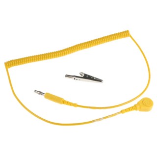 RS PRO ESD Grounding Cord 1.8m Coil Cord with 1 MΩ Resistor for Electrostatic Discharge Control 552-898