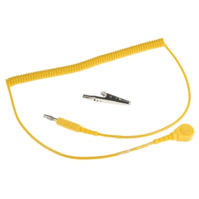 RS PRO ESD Grounding Cord 1.8m Coil Cord with 1 MΩ Resistor for Electrostatic Discharge Control 552-898